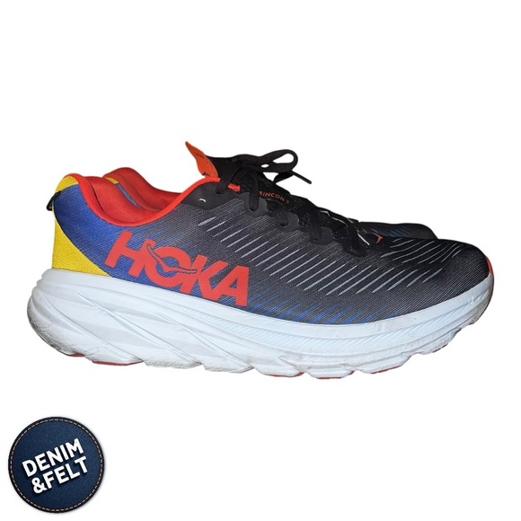 Hoka Rincon 3 Men’s Running Shoes | Color: Black/Dazzling Blue | PREOWNED!!🔥👟 - Picture 9 of 16